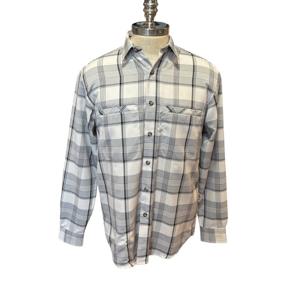 Tilley Other - Tilley Men's Travel Shirt Gray Plaid Button-Down Shirt Wrinkle Free Sz. M
